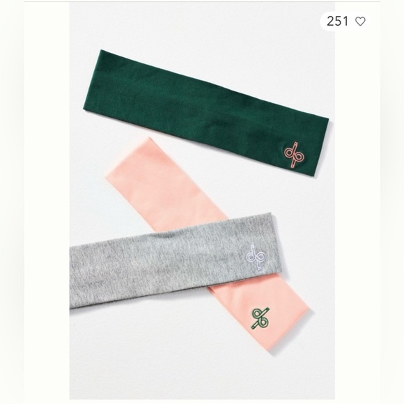 Anthropologie Green, Pink, and Gray Headband Trio - Picture 1 of 8